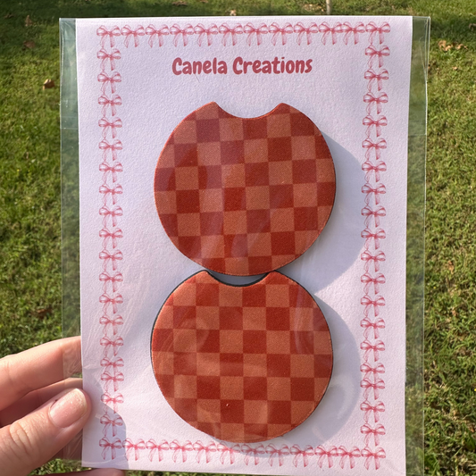 Orange Checkered Coaster